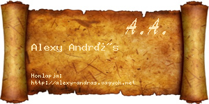 Alexy András névjegykártya