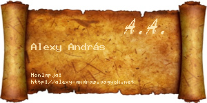 Alexy András névjegykártya