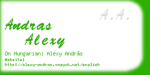 andras alexy business card